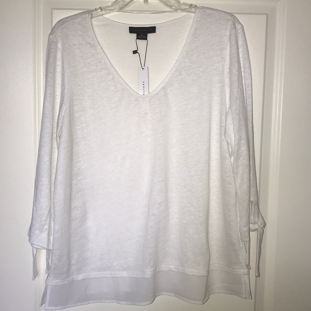 Sanctuary White Linen Top XL